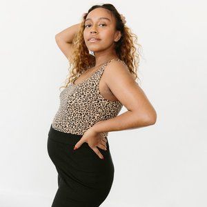 Storq Maternity Daily Tank in Leopard Print Size 2 Small